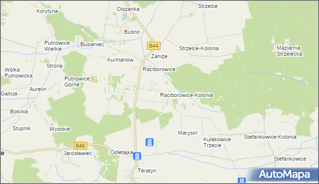 mapa Raciborowice-Kolonia, Raciborowice-Kolonia na mapie Targeo