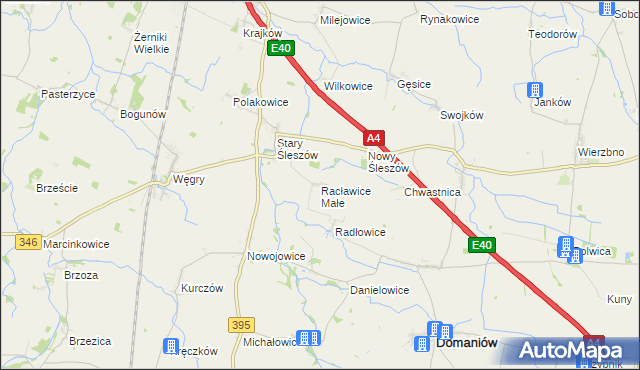 mapa Racławice Małe, Racławice Małe na mapie Targeo