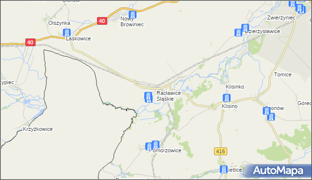 mapa Racławice Śląskie, Racławice Śląskie na mapie Targeo