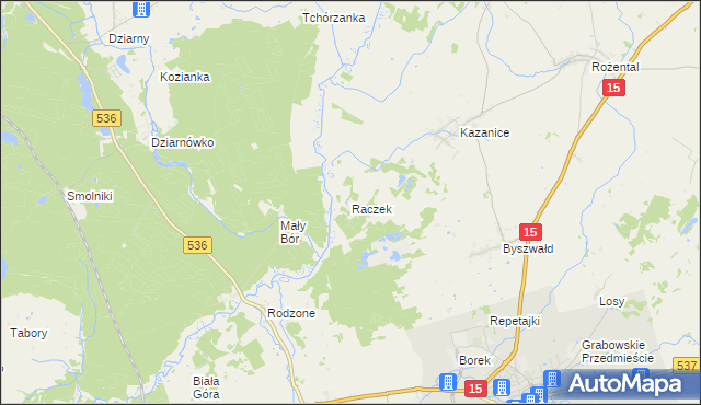 mapa Raczek, Raczek na mapie Targeo