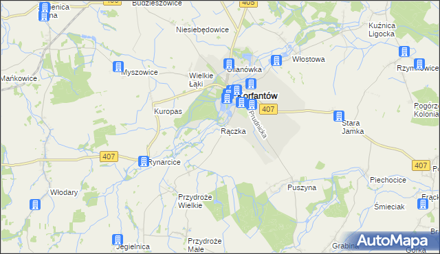 mapa Rączka, Rączka na mapie Targeo