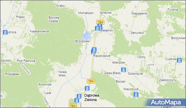 mapa Raczkowice, Raczkowice na mapie Targeo