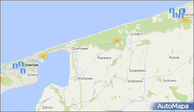 mapa Radawka, Radawka na mapie Targeo