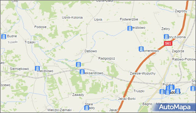 mapa Radgoszcz gmina Troszyn, Radgoszcz gmina Troszyn na mapie Targeo