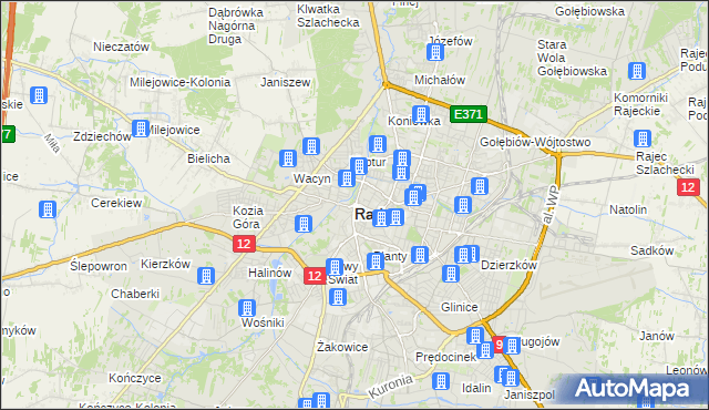 mapa Radomia, Radom na mapie Targeo