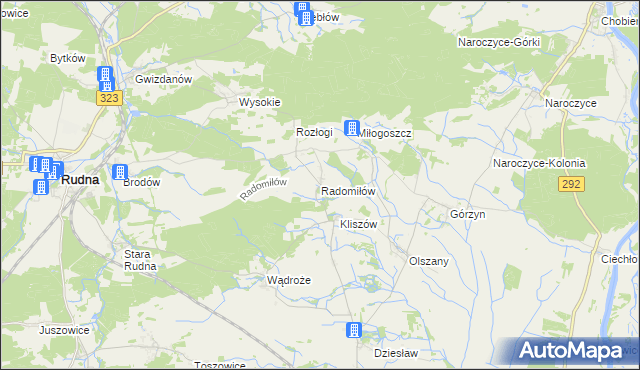 mapa Radomiłów, Radomiłów na mapie Targeo