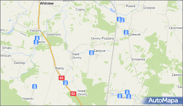 mapa Radomyśl gmina Wiśniew, Radomyśl gmina Wiśniew na mapie Targeo