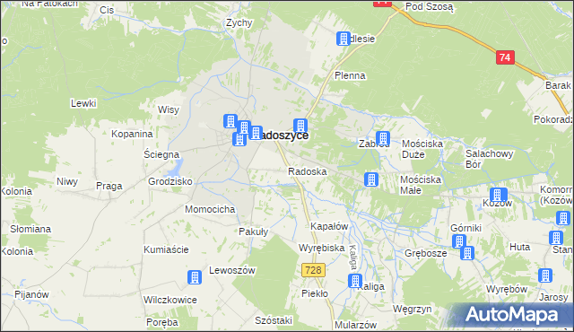 mapa Radoska, Radoska na mapie Targeo