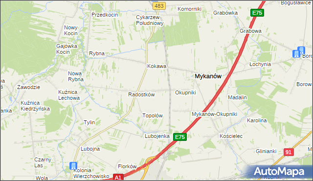 mapa Radostków-Kolonia, Radostków-Kolonia na mapie Targeo