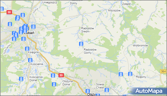 mapa Radostów Górny, Radostów Górny na mapie Targeo