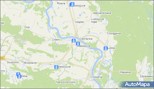 mapa Radoszyce gmina Rudna, Radoszyce gmina Rudna na mapie Targeo