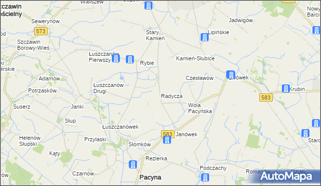 mapa Radycza, Radycza na mapie Targeo