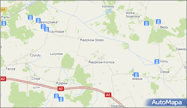 mapa Radzików-Oczki, Radzików-Oczki na mapie Targeo