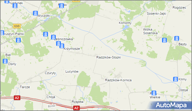 mapa Radzików-Stopki, Radzików-Stopki na mapie Targeo