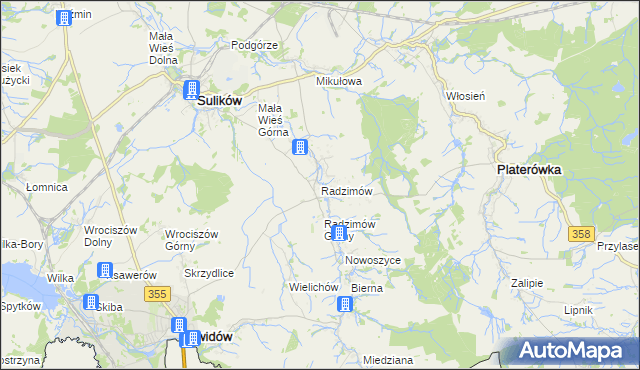 mapa Radzimów, Radzimów na mapie Targeo