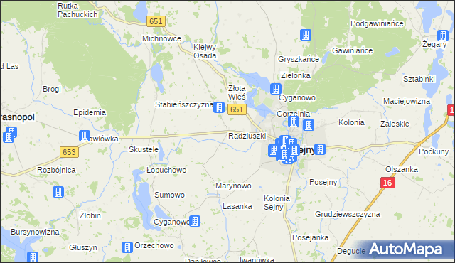 mapa Radziuszki, Radziuszki na mapie Targeo
