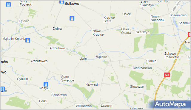 mapa Rąkcice, Rąkcice na mapie Targeo