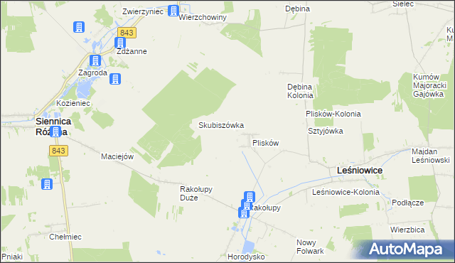 mapa Rakołupy Małe, Rakołupy Małe na mapie Targeo