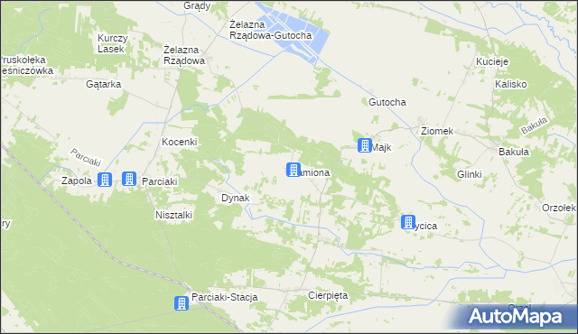 mapa Ramiona, Ramiona na mapie Targeo