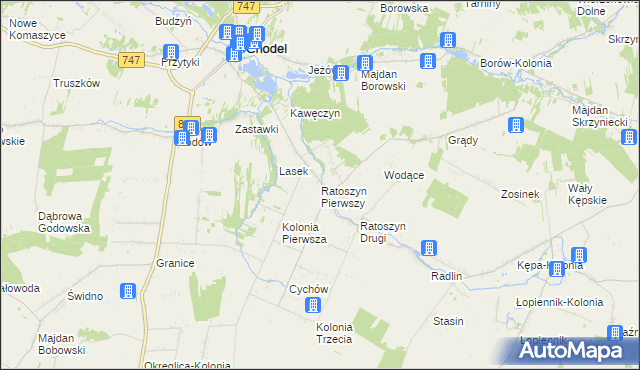 mapa Ratoszyn Pierwszy, Ratoszyn Pierwszy na mapie Targeo