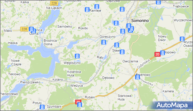mapa Rąty, Rąty na mapie Targeo
