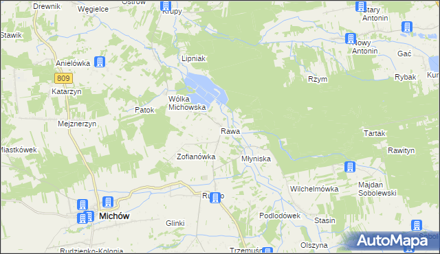 mapa Rawa, Rawa na mapie Targeo