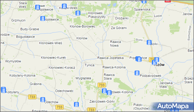 mapa Rawica-Józefatka, Rawica-Józefatka na mapie Targeo