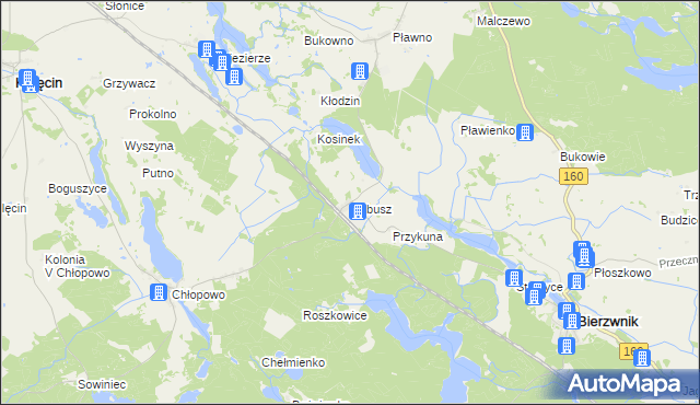 mapa Rębusz, Rębusz na mapie Targeo