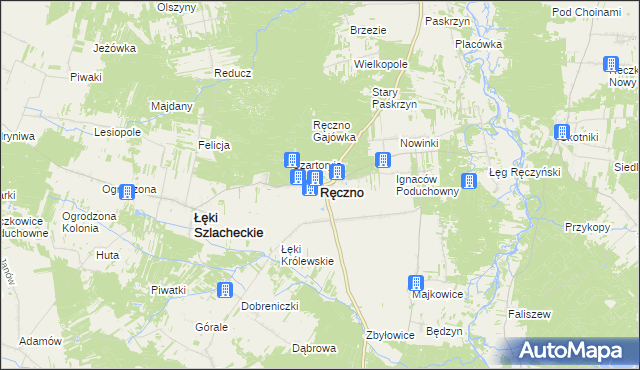 mapa Ręczno, Ręczno na mapie Targeo