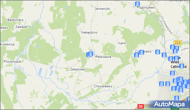 mapa Redkowice, Redkowice na mapie Targeo