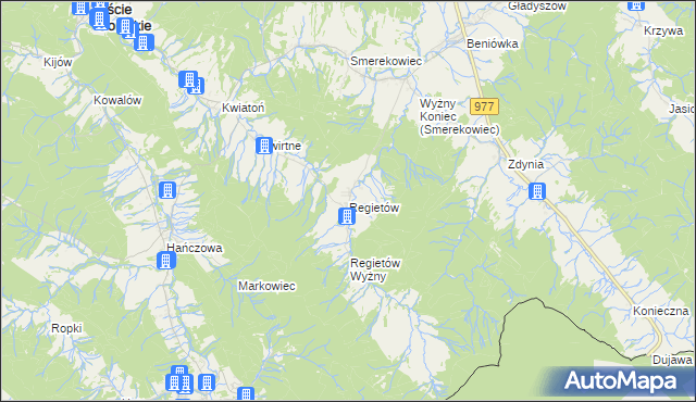 mapa Regietów, Regietów na mapie Targeo