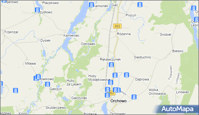 mapa Rękawczynek, Rękawczynek na mapie Targeo