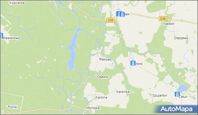 mapa Rekowo gmina Polanów, Rekowo gmina Polanów na mapie Targeo