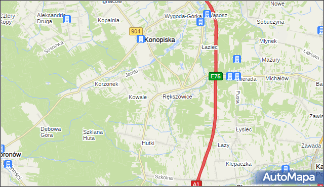 mapa Rększowice, Rększowice na mapie Targeo