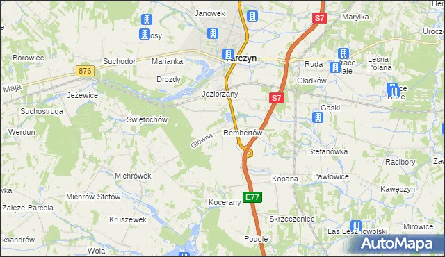 mapa Rembertów, Rembertów na mapie Targeo