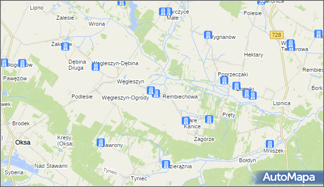 mapa Rembiechowa, Rembiechowa na mapie Targeo