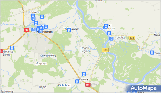 mapa Rogów Legnicki, Rogów Legnicki na mapie Targeo