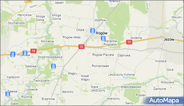 mapa Rogów-Parcela, Rogów-Parcela na mapie Targeo