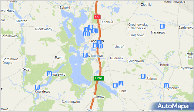 mapa Rogówko gmina Rogowo, Rogówko gmina Rogowo na mapie Targeo