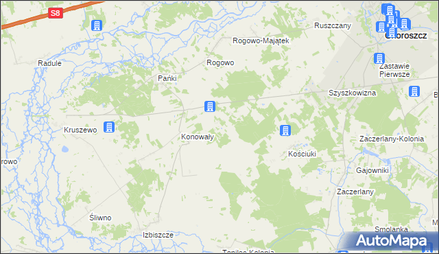 mapa Rogowo-Kolonia, Rogowo-Kolonia na mapie Targeo