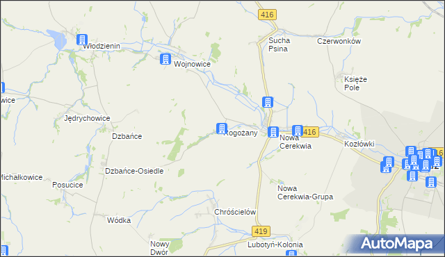 mapa Rogożany, Rogożany na mapie Targeo