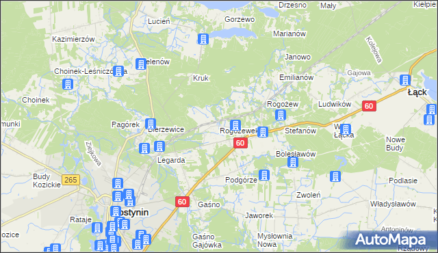 mapa Rogożewek, Rogożewek na mapie Targeo