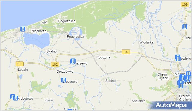 mapa Rogozina, Rogozina na mapie Targeo