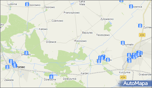 mapa Rokosowo Osada, Rokosowo Osada na mapie Targeo