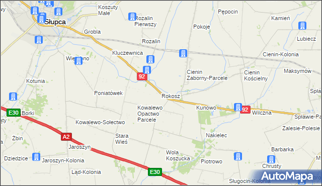 mapa Rokosz, Rokosz na mapie Targeo