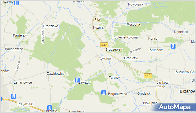 mapa Rokutów, Rokutów na mapie Targeo