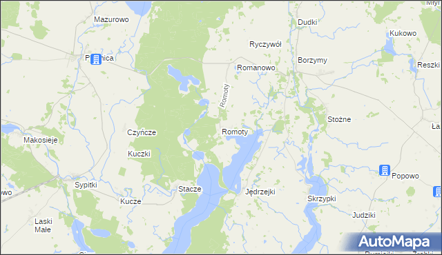 mapa Romoty, Romoty na mapie Targeo