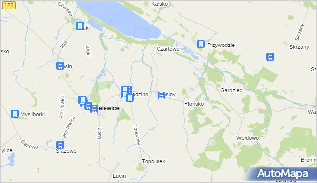 mapa Rosiny, Rosiny na mapie Targeo