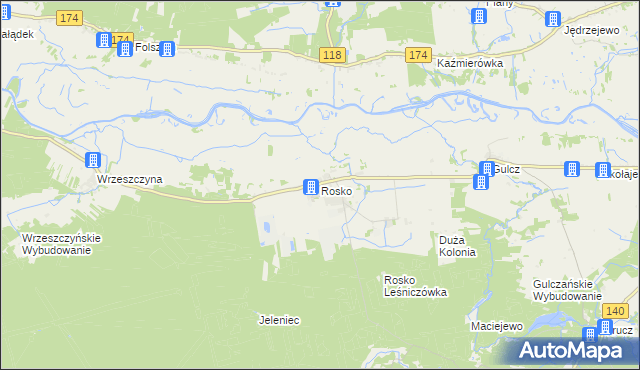 mapa Rosko, Rosko na mapie Targeo