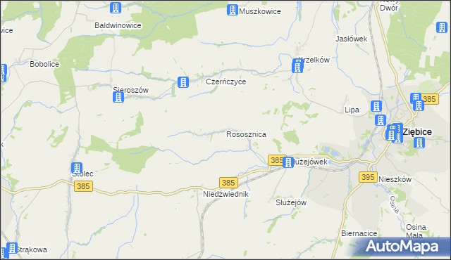 mapa Rososznica, Rososznica na mapie Targeo